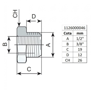Reductie cu filet 1/2" - 3/8", tip 270/6 - Img 2