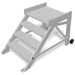 Scara cu podest mobila, 4 trepte, latime 600mm, inaltime platforma 0.8m, inaltime de lucru 2.8m - Img 1