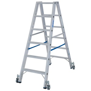 Scara Stabilo dubla 2x6 trepte, cu roti - Img 1