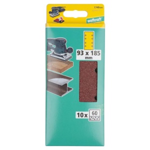 Set 10 foi abrazive Wolfcraft 1749000, pentru lemn si metale, Gr. A60, 93x185 mm - Img 2