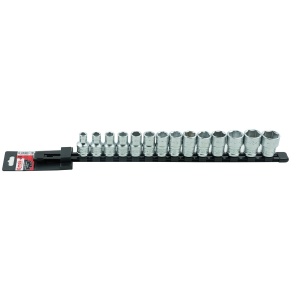 Set 14 capete chei tubulare MOB 1/2” SH pe suport metalic - L 483 mm, 8-24MM