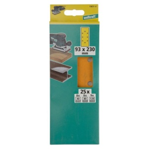 Set 25 foi abrazive Wolfcraft 1969100, pentru lemn si metale, Gr. A40, A80, A120, 93x230 mm - Img 2