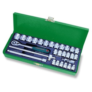 Set 28 piese capete chei tubulare si alte accesorii 1/2" 8-34 mm, cutie metalica