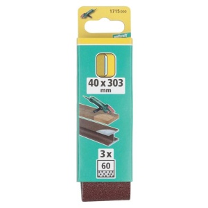Set 3 benzi de slefuit Wolfcraft 1715000, pentru lemn si metale, Gr. A60, 40x303 mm - Img 2