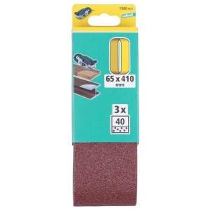 Set 3 benzi de slefuit Wolfcraft 1900000, pentru lemn si metale, Gr. A40, 65x410 mm - Img 2