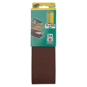 Set 3 benzi de slefuit Wolfcraft 1920000, pentru lemn si metale, Gr. A80 , 75x533 mm - Img 3