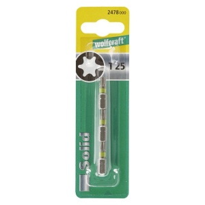 Set 3 biti pentru insurubat Wolfcraft 2478000, TX25, prindere E63, lungime 25 mm - Img 2