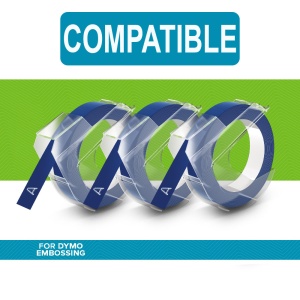 Set 3 Etichete Omega albastru 9mm x 3m compatibile Dymo Omega Junior 520106 S0847740 - Img 2