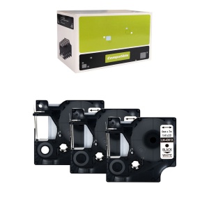 Set 3 tichete CD DVD 6mm x 7m alb compatibile Dymo S0720780 43613, pentru gama Dymo Labelamanger si Aimo D1600