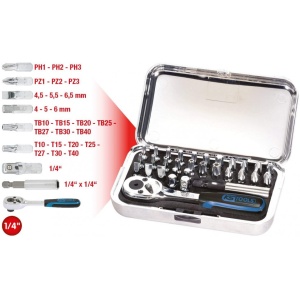 Set 31 piese KS TOOLS biti plus clichet 1/4" - Img 2