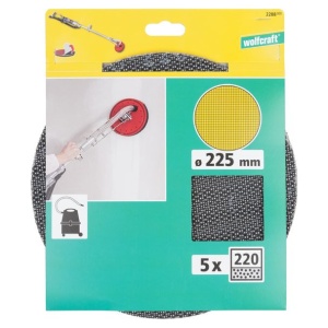 Set 5 foi abrazive Wolfcraft 2288000, prindere velcro, pentru lemn si vopsea, D 225 mm, P220 - Img 2