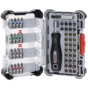 Set 50 biti insurubare Bosch Professional Extra Hard, maner, adaptor biti