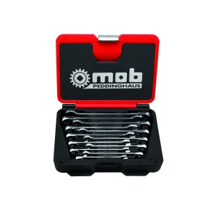 Set 7 chei combinate cu clichet reversibil MOB 8-19 mm, cutie metal