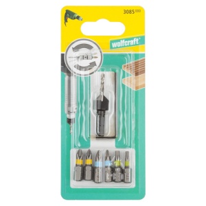 Set 7 piese Wolfcraft zencuire insurubare FlipBit, Hex 1/4" - Img 6