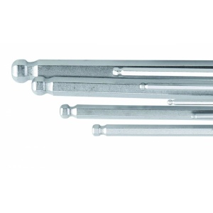 Set 9 chei imbus tip L cap sferic extra-lungi, 1.5 - 10 mm, cromate - Img 5