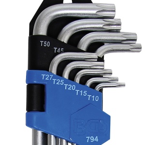 Set 9 chei Torx cu gaura lungi tip L, TT10 - TT50 - Img 3