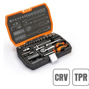 Set capete 1/4" cu clichet 72T, 42buc - Img 1