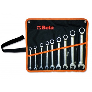 Set chei combinate cu clichet, 9 piese, in suport compact 141/B9 - 8-19 mm