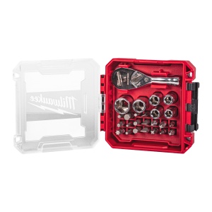 Set compact 25 buc. cu antrenor cu clichet ¼″, biți și chei tubulare în cutie compatibilă PACKOUT™ - Img 4