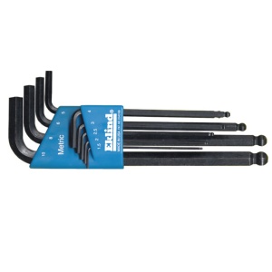 Set de 9 chei locas hexagonal lungi cu cap sferic in suport de plastic EKLIND 1,5-10 mm