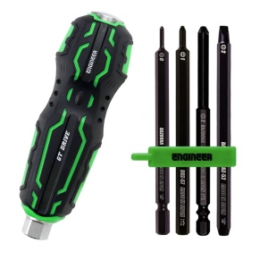 Set Maner Surubelnita De Trecere Suporta Impact Ciocan Engineer DZ-70 cu 4 biti extractori 105 mm negri Engineer DBZ-22