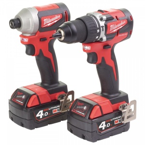 Set scule compacte cu motor fără perii cu acumulatori M18™ M18 CBLPP2A-402C ( KIT: 2 x M18 B4 Acumulator, M12-18 C Încarcător, Kitbox) - Img 3