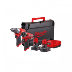 Set scule cu acumulatori M12 FUEL™ M12 FPP2A-402X ( KIT: 2 x M12 B4 Acumulator, C12 C Încarcător, Cutie HD)