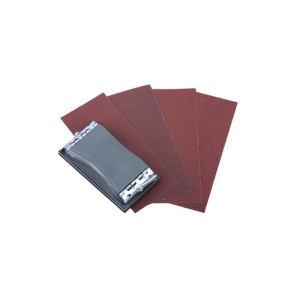 Set slefuire Wolfcraft 2877000, slefuitor manual 160x85x45 mm + 40 benzi de slefuire - Img 1