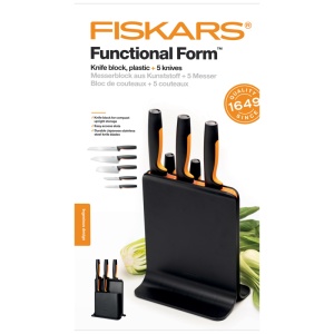 Set suport cu 5 cutite, Fiskars, FunctionalForm, lame inoxidabile - Img 3