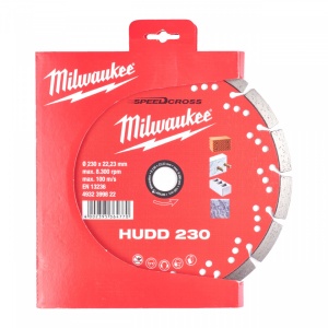 Speedcross HUDD Milwaukee, disc universal pentru materiale dure (Diametru interior disc (mm): 22.23, Tip: HUDD 230, Diametru disc (mm): 230, Înălțime segment (mm): 10) - Img 2