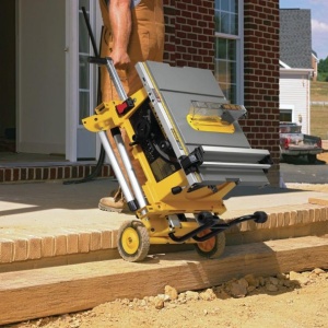 Stand ultra-profesional pentru ferastraiele circulare de masa DeWalt DE7400, cu roti pentru transport - Img 4