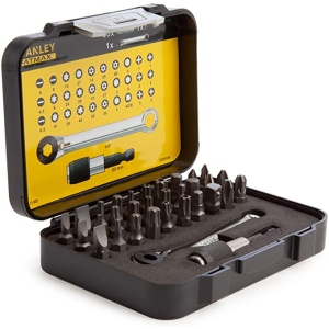Stanley 1-13-905 Set mixt 30 biti 25 mm + adaptor si cheie cu clichet 1/4"