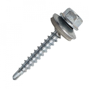 Suruburi Autoforante cu cap hexagonal, DIN 7504K, filet lemn (OFA), ZN+saiba EPDM, 4.8x20mm, 250 bucati - Img 1