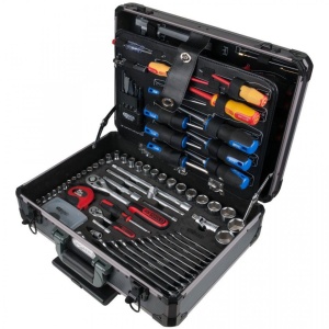 Troler cu scule universale, 1/4" + 1/2", 130 piese - Img 5