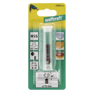 Zencuitor Wolfcraft 2580000, HSS, D 12 mm, unghi zencuitor 45° - Img 2