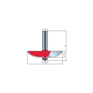 99- Freza pentru tablii, profil convex, placata CMS Z=2, cu coada si rulment copier inferior, DIM 76.2 - 99-22512P