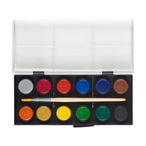 Acuarele pastilă 24 mm + pensulă Faber-Castell 12 culori/set - Img 3