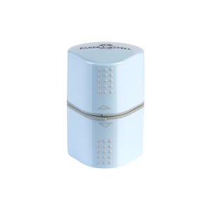 Ascuțitoare plastic triplă cu container grip 2001 bleu sky Faber-Castell