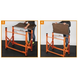 Banc de lucru metalic, pliabil, versiune usoara, lungime 800mm C56PL O - Img 3