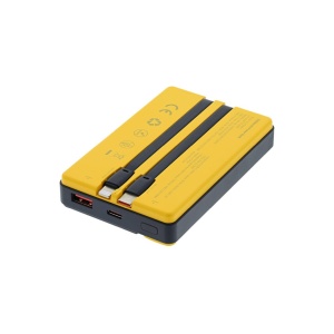 Baterie externă Tellur 10000mAh, USB-C + Lightning cabluri incorporate, QC3.0, PD, galben - Img 6