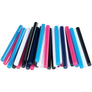 Baton silicon Rapid Decoratiuni Fun to Fix color Clasic (alb, visiniu, bleu, bleumarin, negru), Universal, O7mm x 90mm, baza EVA, 36 buc blister 5001363 - Img 3