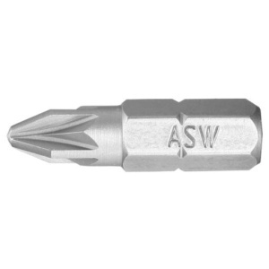 Bit hexagonal ASW 1/4 DIN/ISO 1173 Forma C 6,3 – profil Pozidriv PZ 2