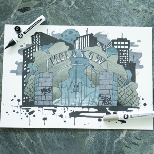 Brush Pen Molotow Aqua Color Grey 12 buc/set - Img 5