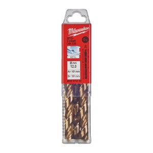 Burghie RED COBALT pentru metal - DIN 338 Milwaukee Ø 12x101x151 mm - set 5 buc - Img 2