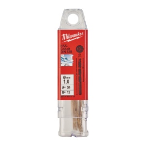 Burghie RED COBALT pentru metal - DIN 338 Milwaukee Ø 1x12x34 mm - set 10 buc - Img 2