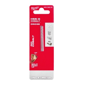 Burghie RED COBALT pentru metal - DIN 338 Milwaukee Ø 2x24x49 mm - blister 2 buc - Img 2