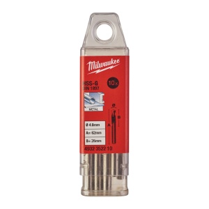 Burghie scurte MILWAUKEE HSS Ground pentru metal - DIN 1897 Ø 4.8x26x62 mm - set 10 buc - Img 2