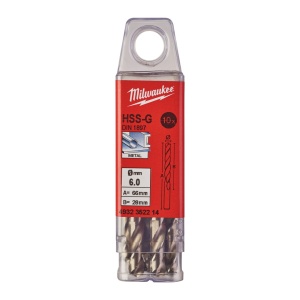 Burghie scurte MILWAUKEE HSS Ground pentru metal - DIN 1897 Ø 6x28x66 mm - set 10 buc - Img 3