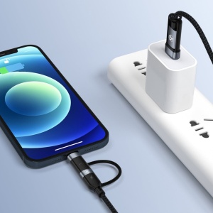 Cablu 4in1 Tellur USB/Type-C to Type-C (PD65W)/Lightning (PD20W), 1m, negru - Img 7
