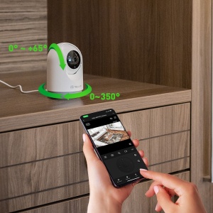 Cameră Interior WiFi Tellur Smart, 3MP, UltraHD, Autotracking, PTZ, Alb - Img 4